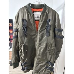 Uncle Ralph Green  Military Bomber Jacket Size XL